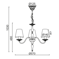 Полилей KARPATHIA с три остветителни тела